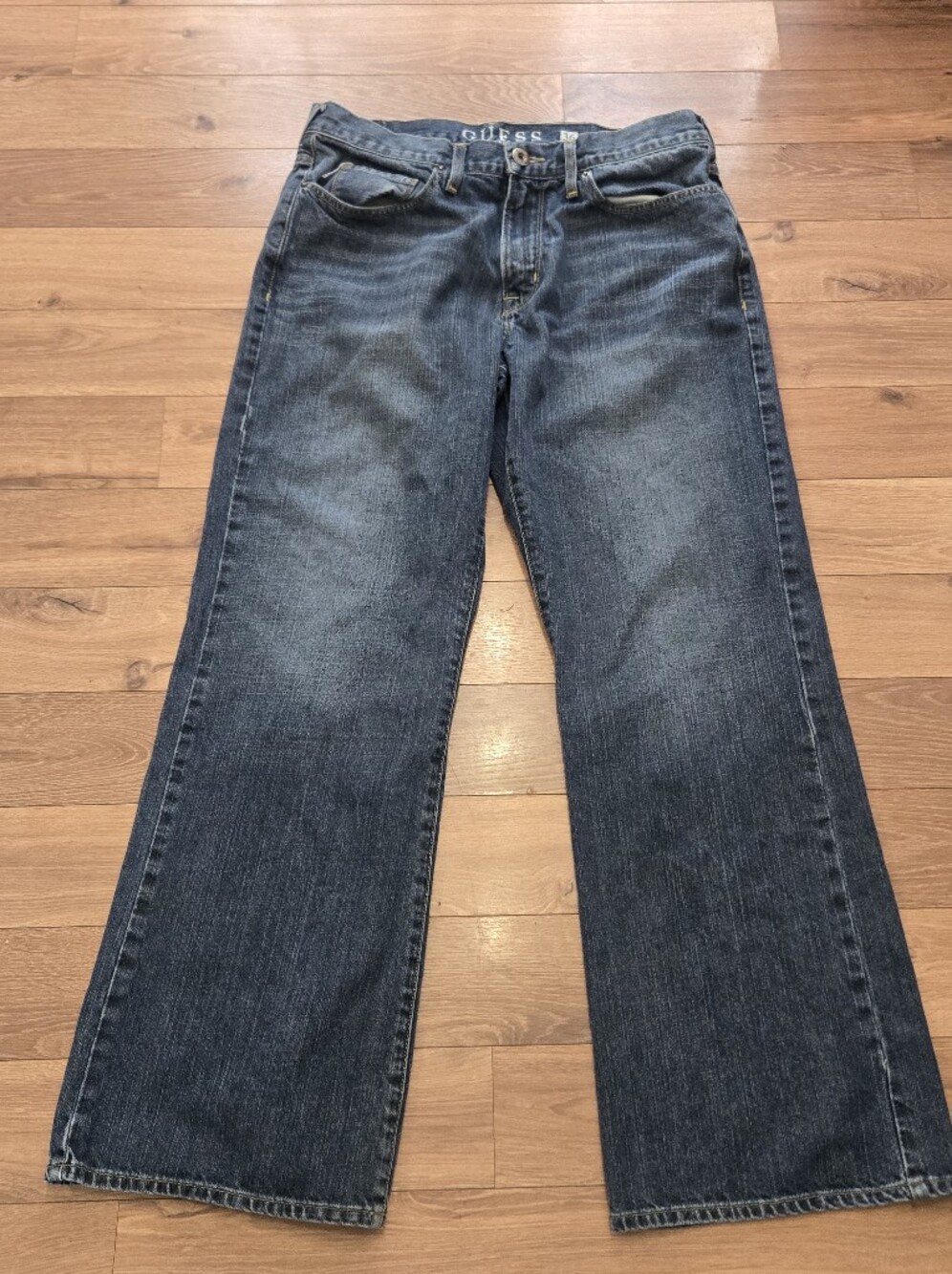 GUESS Jeans 36x32 Cliff Boot Cut Washed Blue with Contrast Stitching - Picture 4 of 7
